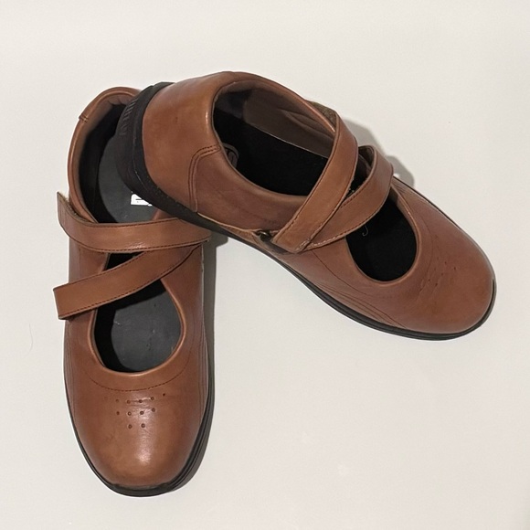 Drew Womens Orchid Mary Jane Comfort Shoes Brown Leather Hook & Loop Ortho 10W - Picture 2 of 10